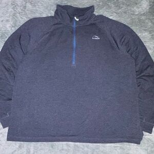 LL Bean Slightly Fitted Adventure Grid Fleece  1/4 Zip Men’s Large Blue